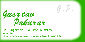gusztav pakurar business card